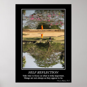 Self Reflection Poster - Monk in Angkor Wat