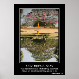 Self Reflection Poster - Monk in Angkor Wat