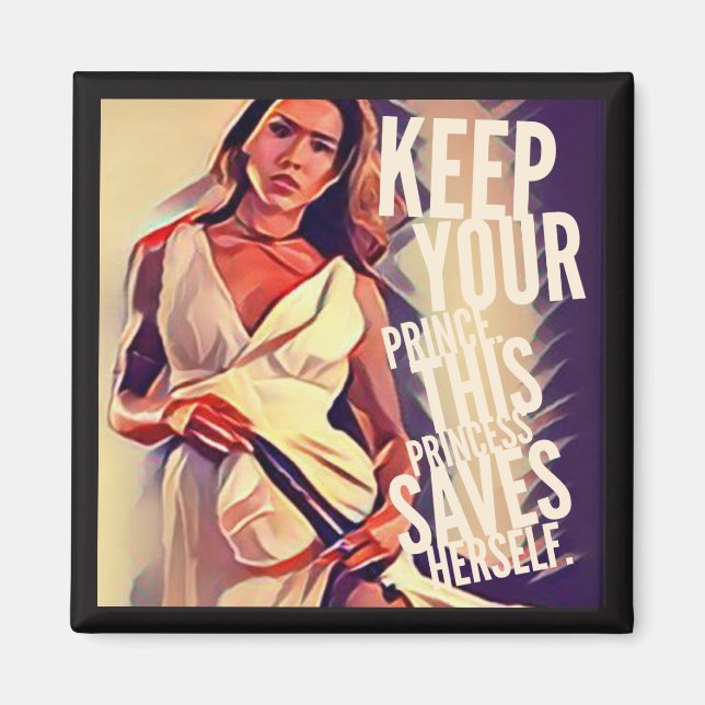 Self-Rescuing Princess Magnet (Front)