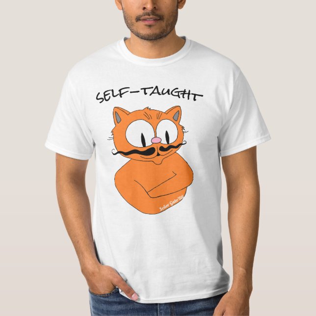Self-taught Cartoon Moustache cat Señor Gato T-Shirt (Front)