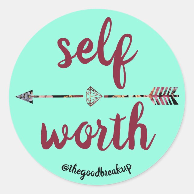 Self Worth Classic Round Sticker (Front)