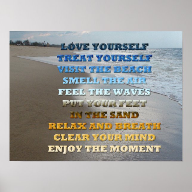 Self Worth Taking Care of Yourself Quote Poster (Front)