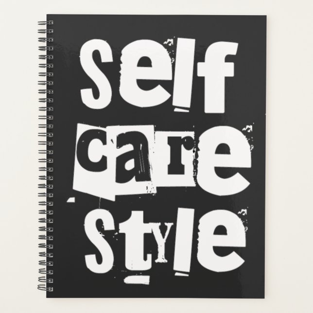 Selfcare style, mental health positivity planner (Front)