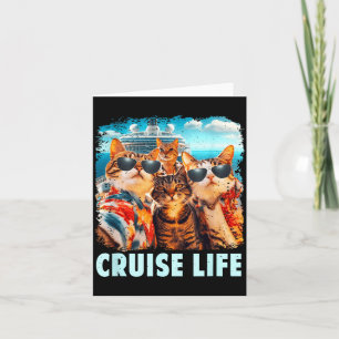 Selfie Cat Fun Cruise Buddies Ship Vacation Card