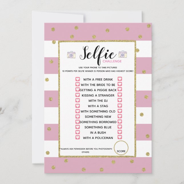 Selfie Challenge game Invitation (Front)