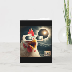 Selfie Chicken Kids Mens Solar Eclipse  Card
