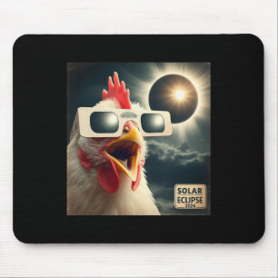 Selfie Chicken Kids Mens Solar Eclipse Mouse Pad