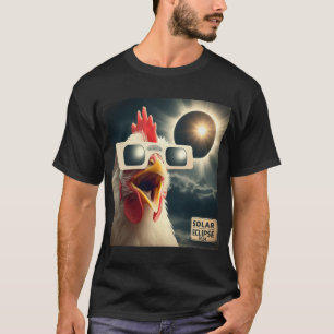 Selfie Chicken Kids Mens Solar Eclipse  T-Shirt