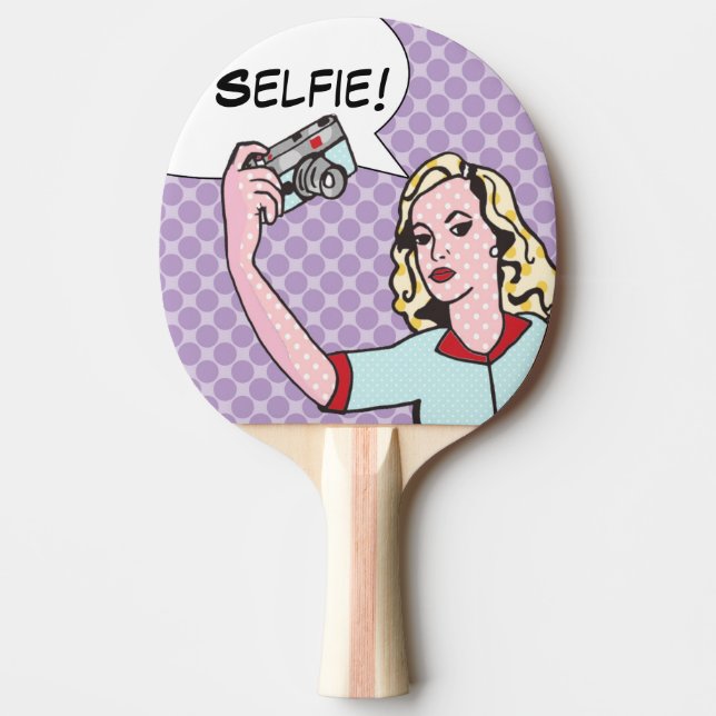 Selfie Comic Book Ping Pong Paddle (Front)