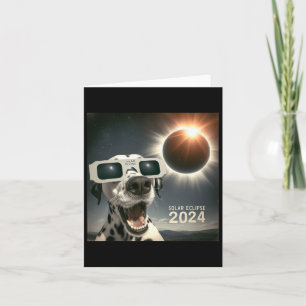 Selfie Dalmatian Kids Mens Solar Eclipse Dog  Card