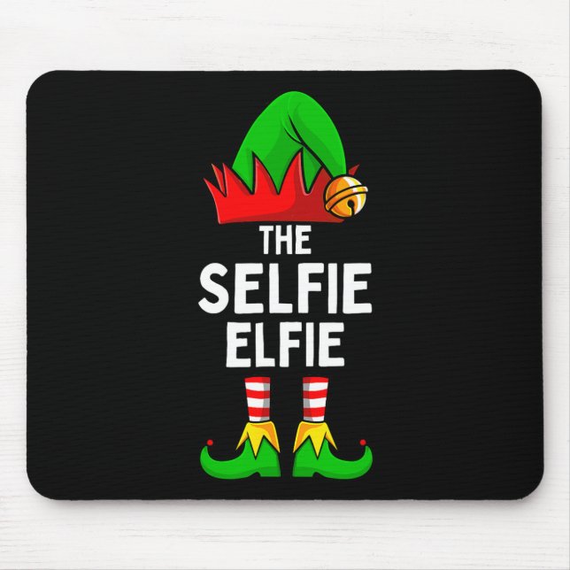 Selfie Elfie Elf Matching Family Christmas  Mouse Pad (Front)