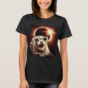 Selfie Ferret Kids Mens Solar Eclipse Ferret T-Shirt