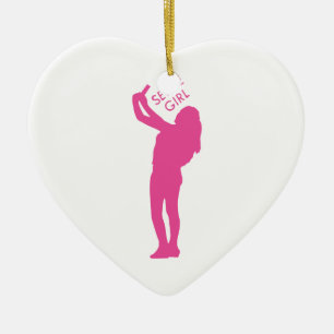 Selfie Girl Graphic Ceramic Ornament