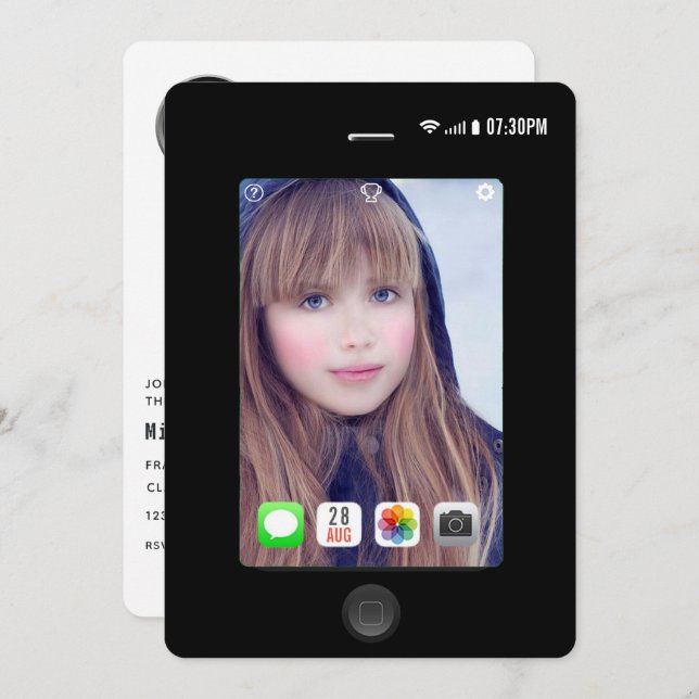 Selfie Graduation Party Photo Invitation (Front/Back)