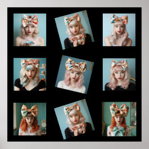 Selfie Insta 9 clean photo template 3 by 3 Poster