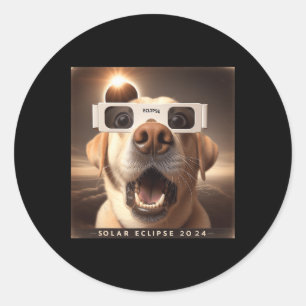 Selfie Labrador Retriever Kids Mens Solar Eclipse Classic Round Sticker