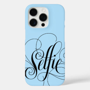 SELFIE Lettering Elegant Ice Something Blue iPhone 16 Pro Case