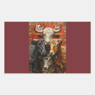 Selfie Lovers Cows Rectangular Sticker