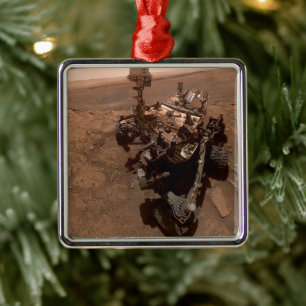 Selfie NASA Mars Curiosity Rover Laboratory Metal Ornament