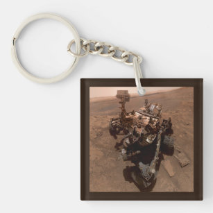 Selfie of Mars Curiosity Red Martian Landscape Key Ring