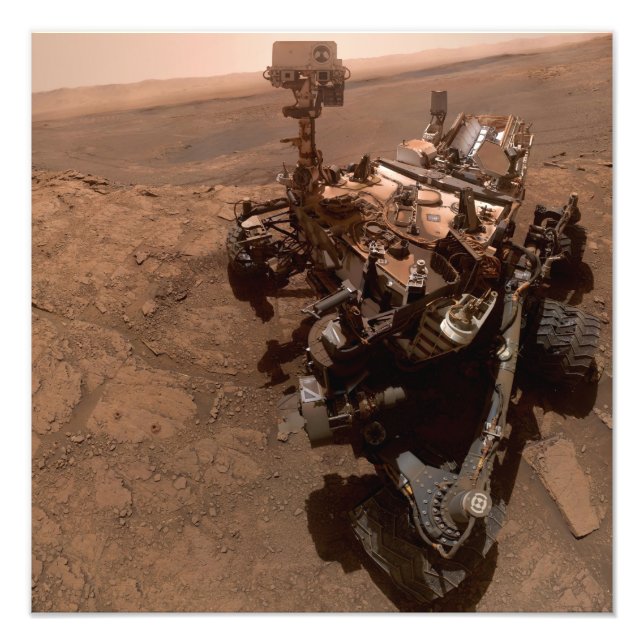 Selfie of Mars Curiosity Red Martian Landscape Photo Print (Front)