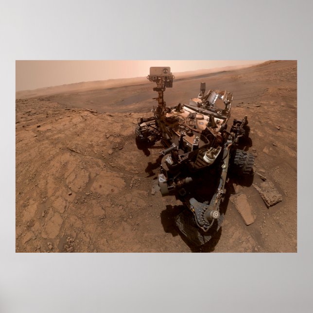 Selfie of Mars Curiosity Red Martian Landscape Poster (Front)