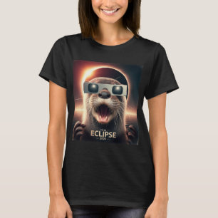 Selfie Otter Kids Mens Solar Eclipse T-Shirt