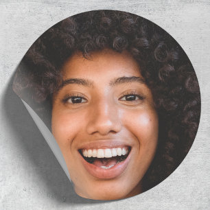 Selfie Photo Upload   Your Face Fun Party Classic Round Sticker