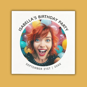Selfie Photo Upload Your Face Fun Party Napkin