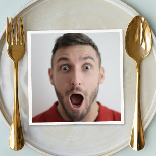 Selfie Photo Upload   Your Face Fun Party Napkin