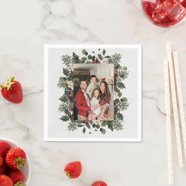 Selfie Photo Upload | Your family Fun Party Napkin (Insitu)