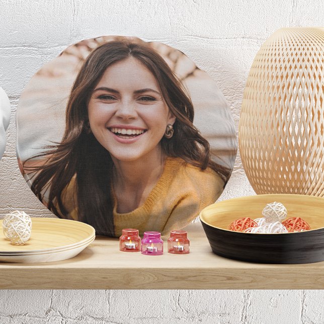 Selfie Photo Your Face Upload Fun Party Round Cushion (Creator Uploaded)