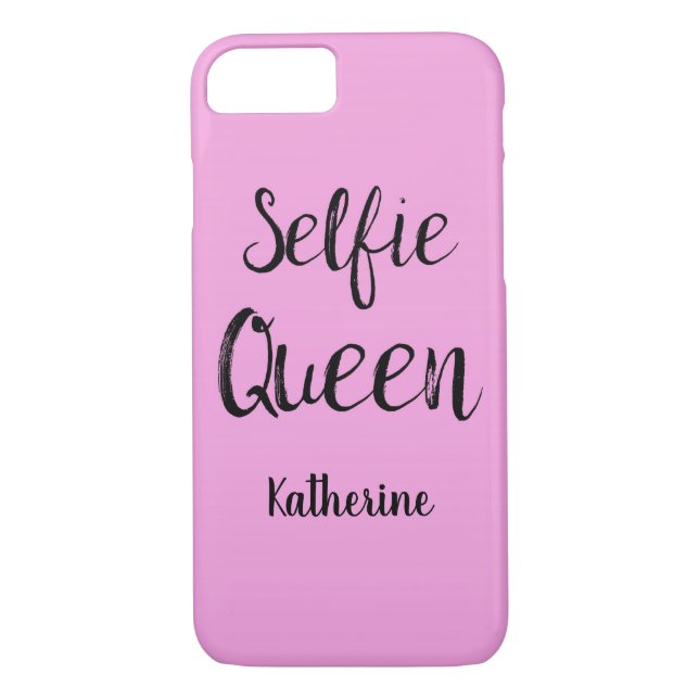 Selfie Queen Name Personalised Pink Case-Mate iPhone Case (Back)