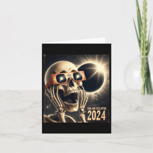 Selfie Skeleton Kids Mens Solar Eclipse 2 Card