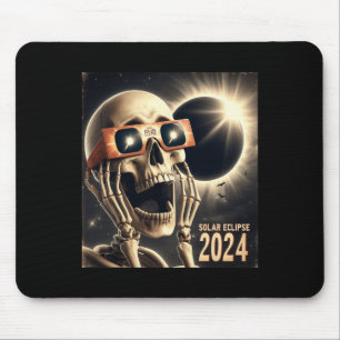 Selfie Skeleton Kids Mens Solar Eclipse 2 Mouse Pad
