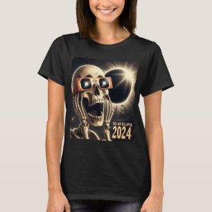 Selfie Skeleton Kids Mens Solar Eclipse 2 T-Shirt