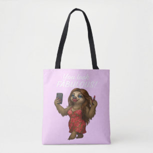 Selfie Sloth – Fabulous in Floral Tote Bag