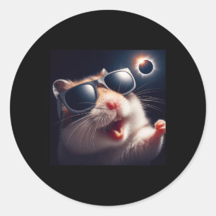 Selfie Solar Eclipse Wearing Glasses Fun Gifts Classic Round Sticker
