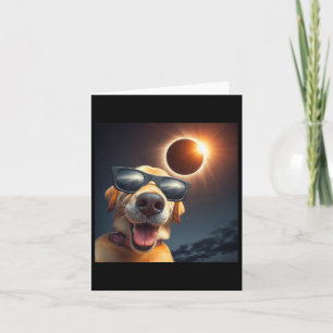 Selfie Solar Eclipse Wearing Gles Fun Dog Lovers  Card