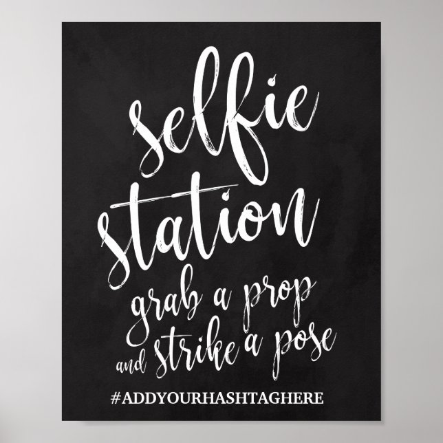 Selfie Station Chalkboard 8x10 Wedding Sign (Front)