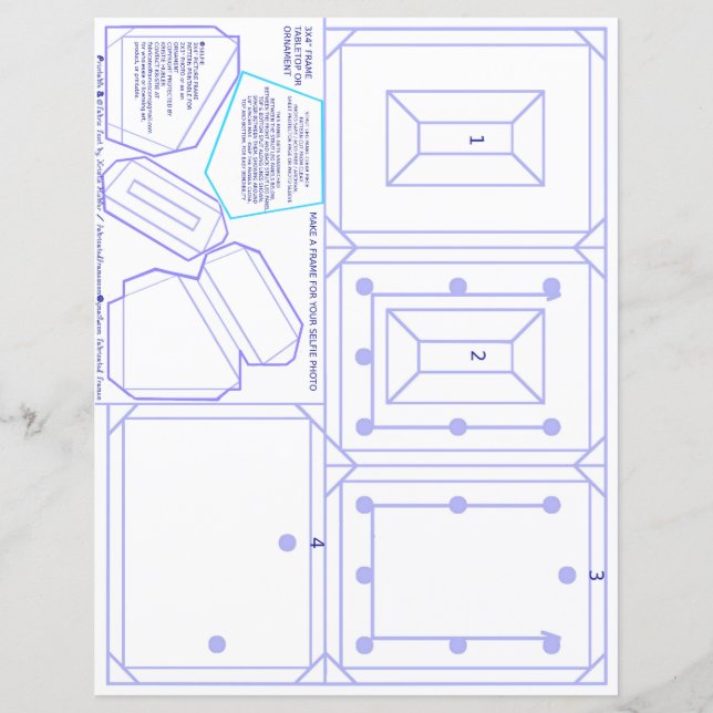 Selfie Table Frame Pattern for 2x3" Photo Craft (Front)