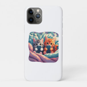Selfie Time – Cute Kittens with Phones iPhone 11 Pro Case