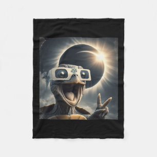 Selfie Turtle Kids Mens Solar Eclipse Fleece Blanket