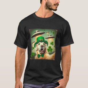 Selfie UFOs Golden Retriever Kid Mens Womens St Pa T-Shirt