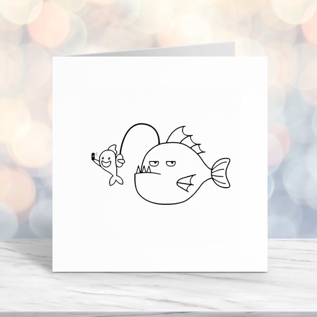 Selfie with Anglerfish Rubber Stamp (Creator Uploaded)