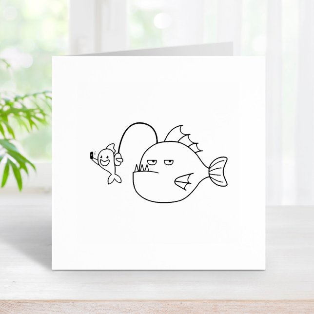 Selfie with Anglerfish Self-inking Stamp (Creator Uploaded)