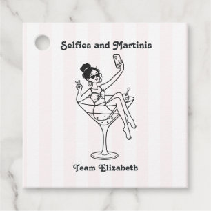 Selfies and Martinis Team Bride Bachelorette Favour Tags