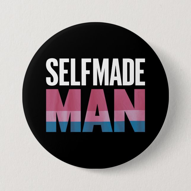 Selfmade Man Transgender Trans Pride Flag Transsex 7.5 Cm Round Badge (Front)