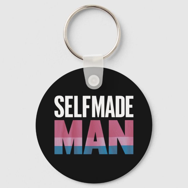 Selfmade Man Transgender Trans Pride Flag Transsex Key Ring (Front)