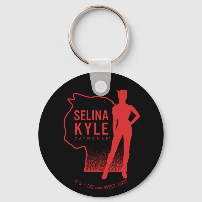 Selina Kyle Catwoman Outline Logo Key Ring (Front)